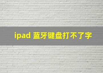 ipad 蓝牙键盘打不了字